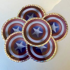 Captain America Sheild Sticker. Lot of 6